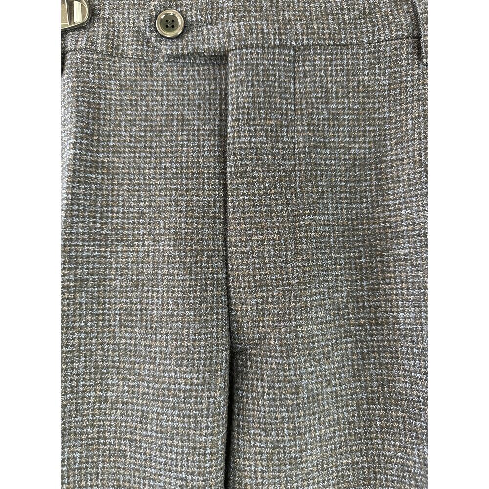 Sartore Textured Wool Pants Reda Super 110s Timeless Blue Cuffed Trouser Mens 36 - Picture 3 of 9